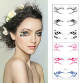 32 Pairs Temporary Eye Tattoo Stickers Colorful Eyeliner Stickers Makeup Transfer Eyeshadow Stickers Women and Girls Waterproof Fake Tattoos for Birthday Wedding Carnival Festival Face Decorations
